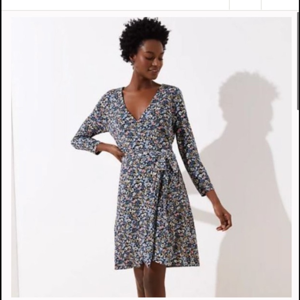 LOFT Floral Wrap Dress Size XSP